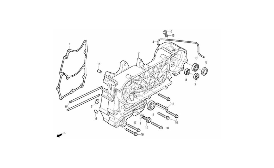 Delebilde LEFT CRANK CASE Daelim B-Bone Brun 2009