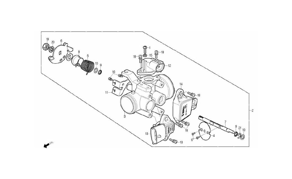 Delebilde THROTTLE BODY Daelim B-Bone Brun 2009