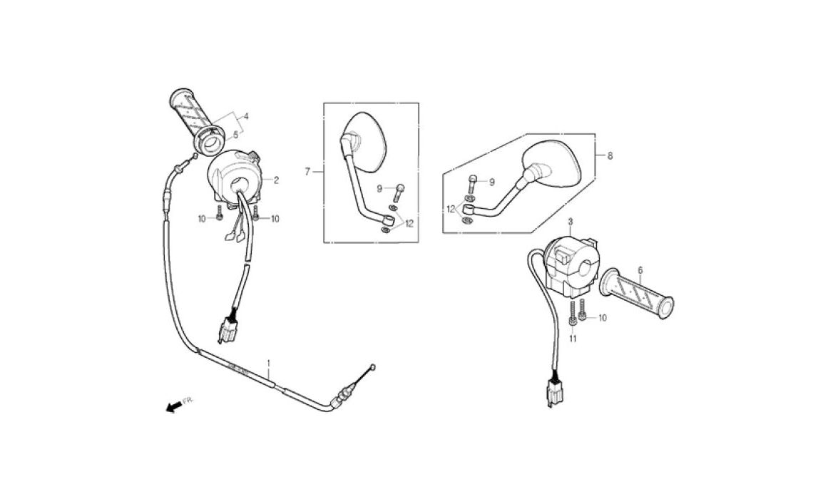 Delebilde HANDLE LEVER, SWITCH, CABLE Daelim B-Bone Brun 2009