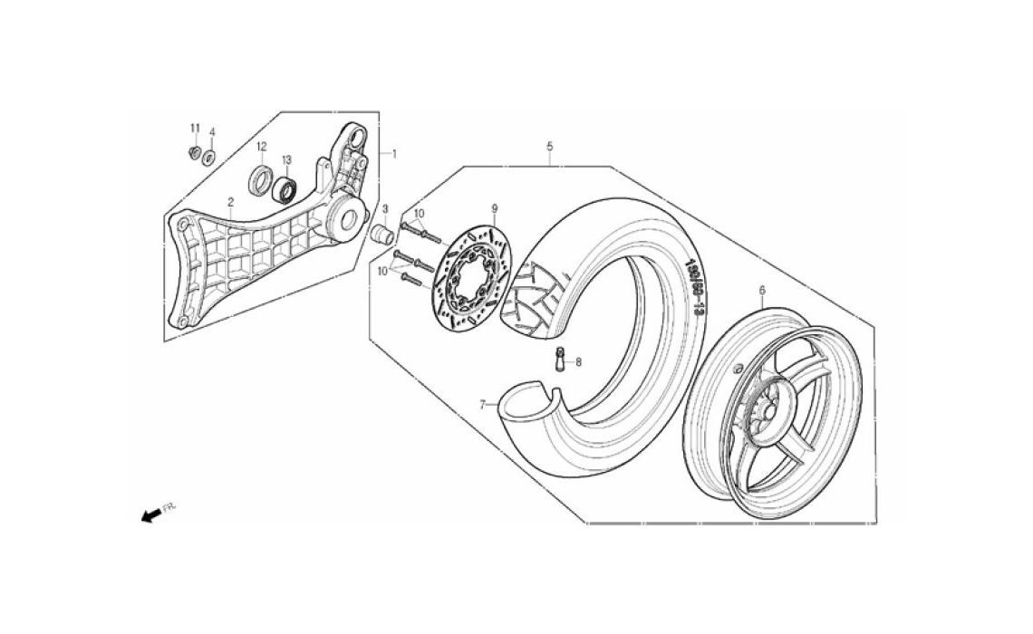 Delebilde REAR WHEEL Daelim B-Bone Brun 2009