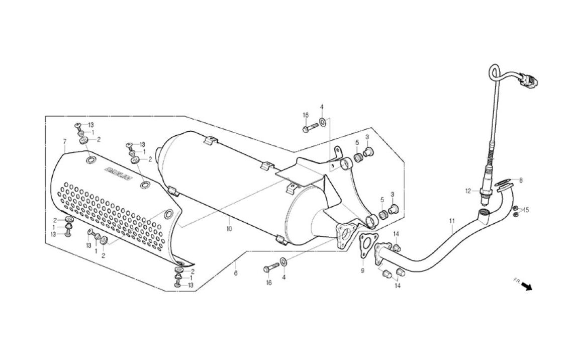 Delebilde EXHAUST MUFFLER Daelim B-Bone Hvit 2009