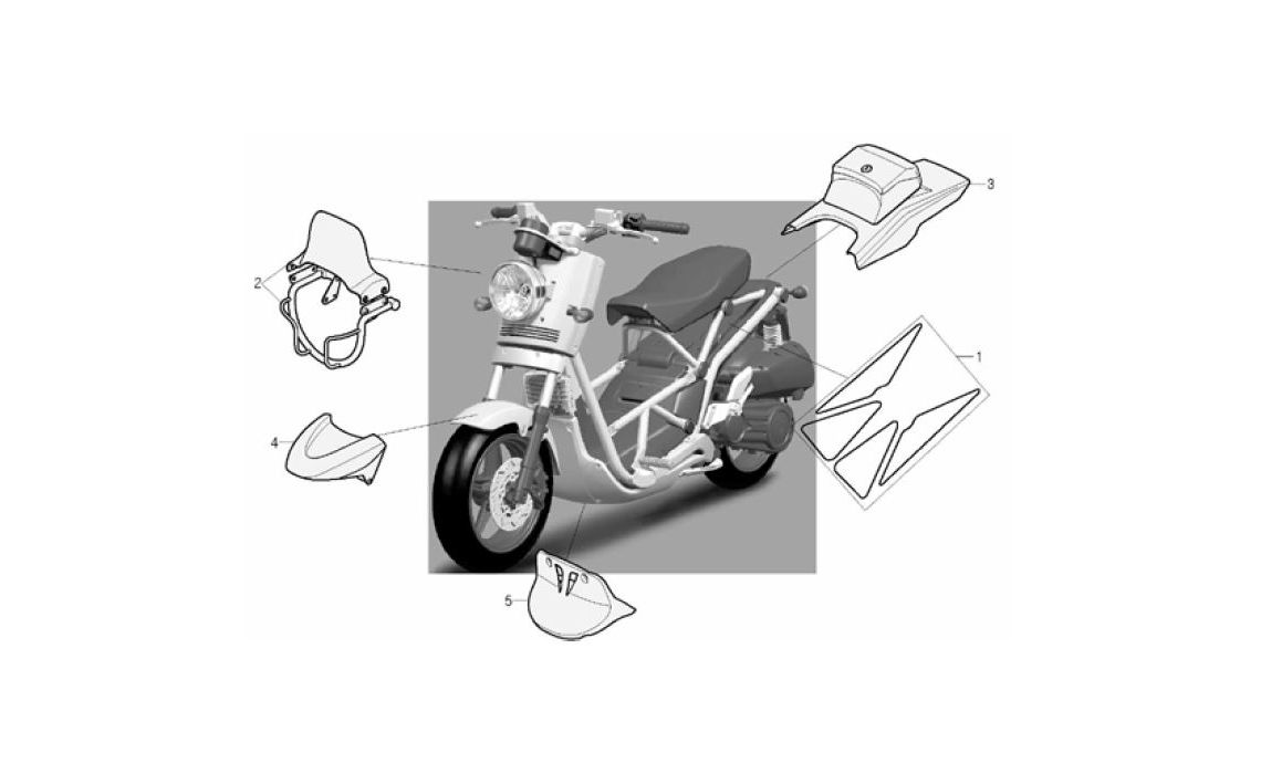 Delebilde OPTION PARTS Daelim B-Bone Brun 2009
