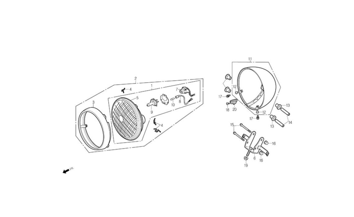 Delebilde HEADLIGHT Daelim Daystar FI Alle 2007