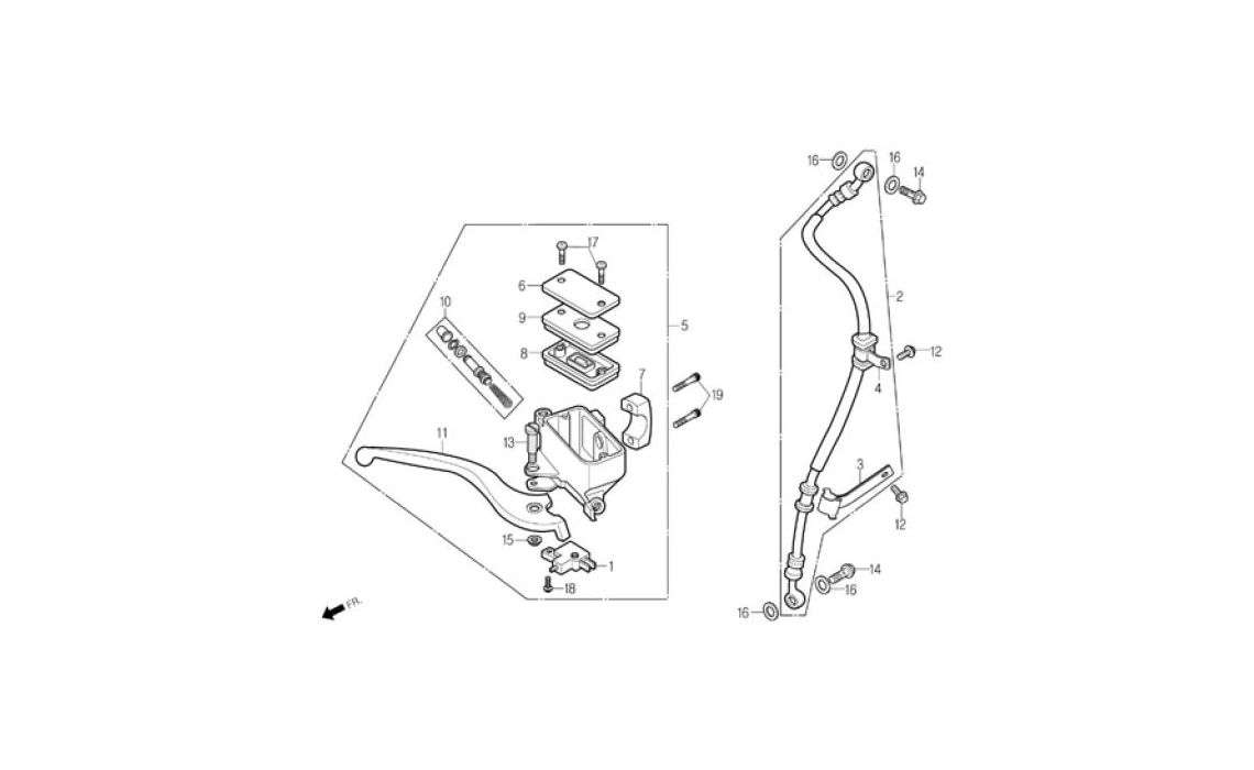 Delebilde FRONT BRAKE MASTER CYLINDER Daelim Daystar FI Alle 2007