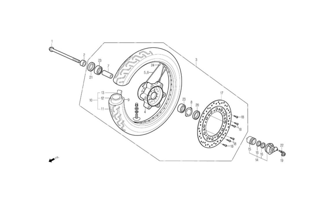 Delebilde FRONT WHEEL 2 Daelim Daystar FI Alle 2007