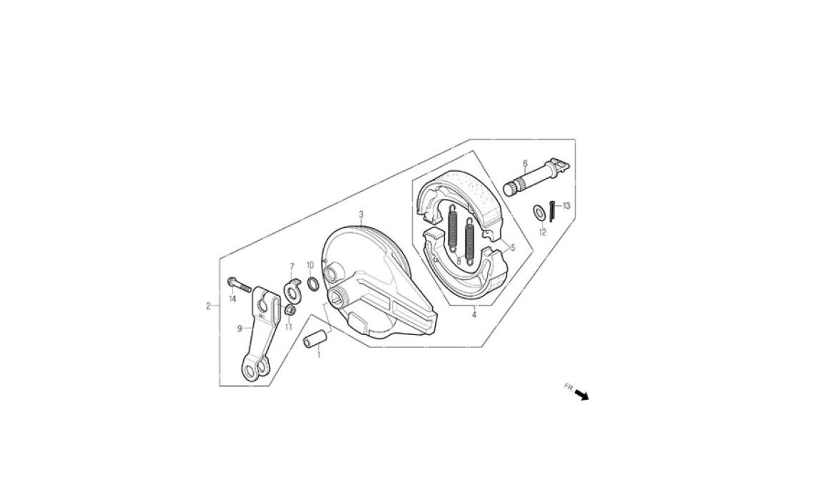 Delebilde REAR BRAKE PANEL Daelim Daystar FI Alle 2007