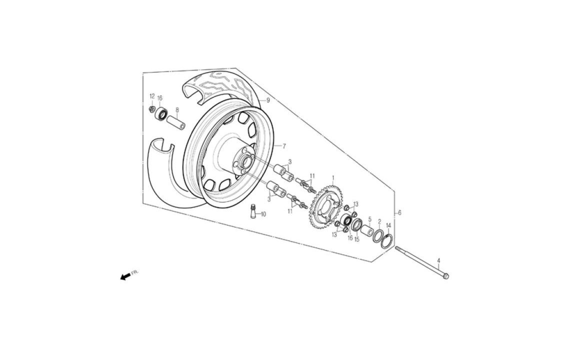 Delebilde REAR WHEEL 1 Daelim Daystar FI Alle 2007