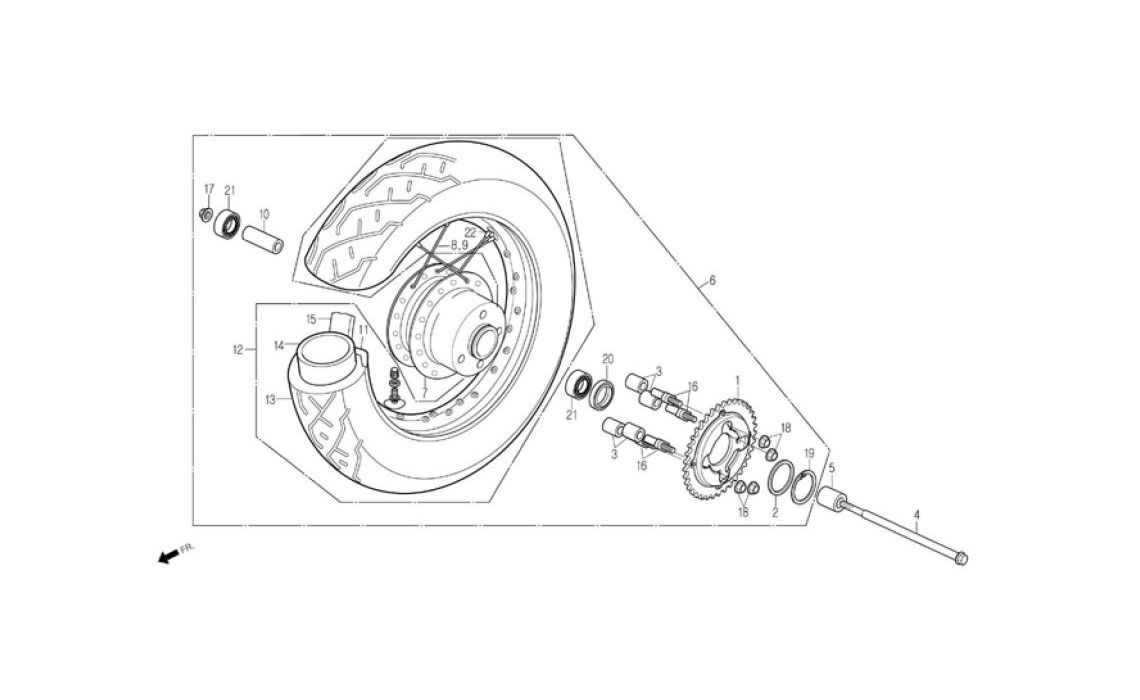 Delebilde REAR WHEEL 2 Daelim Daystar FI Alle 2007