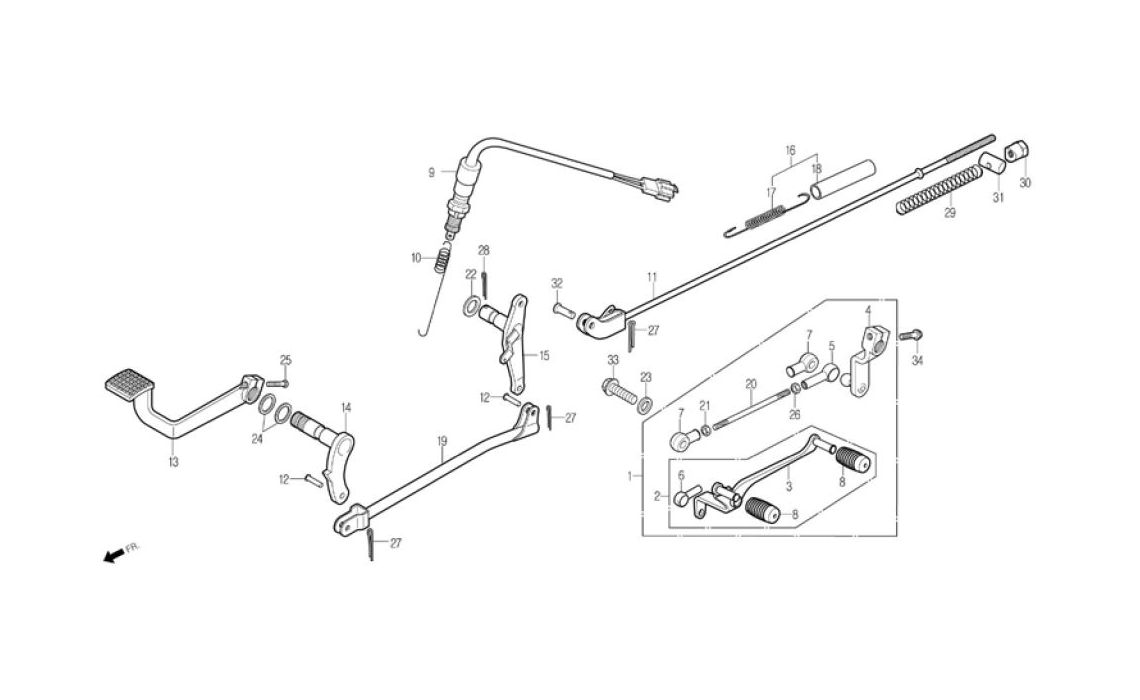 Delebilde BRAKE, CHANGE PEDAL, KICK STARTER ARM Daelim Daystar FI Alle 2007