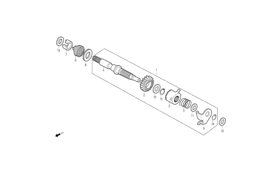 Delebilde KICK STARTER SPINDLE Daelim Daystar Alle 2004