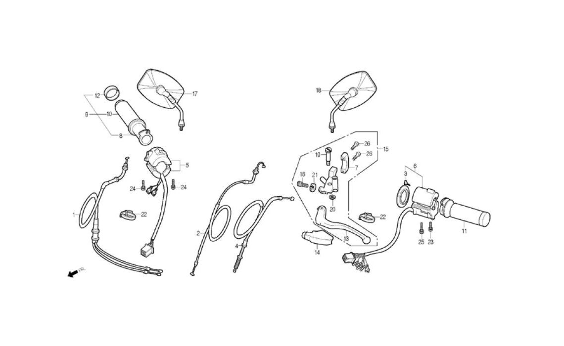 Delebilde HANDLE LEVER, SWITCH, CABLE Daelim Daystar Alle 2004