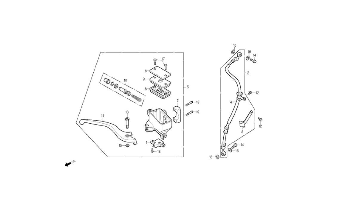Delebilde FRONT BRAKE MASTER CYLINDER Daelim Daystar Alle 2004