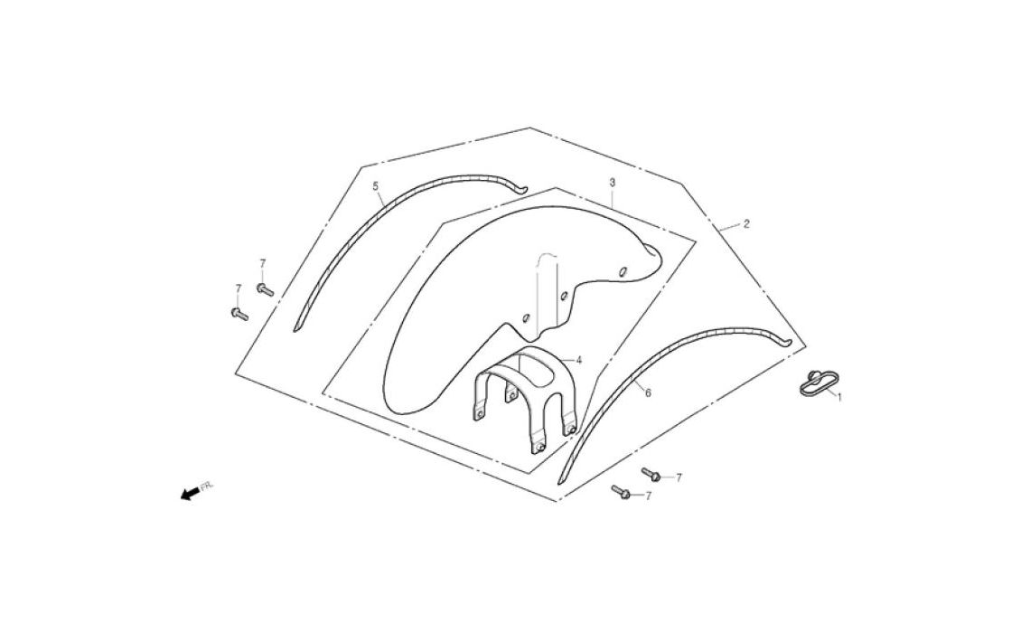 Delebilde FRONT FENDER Daelim Daystar Alle 2004