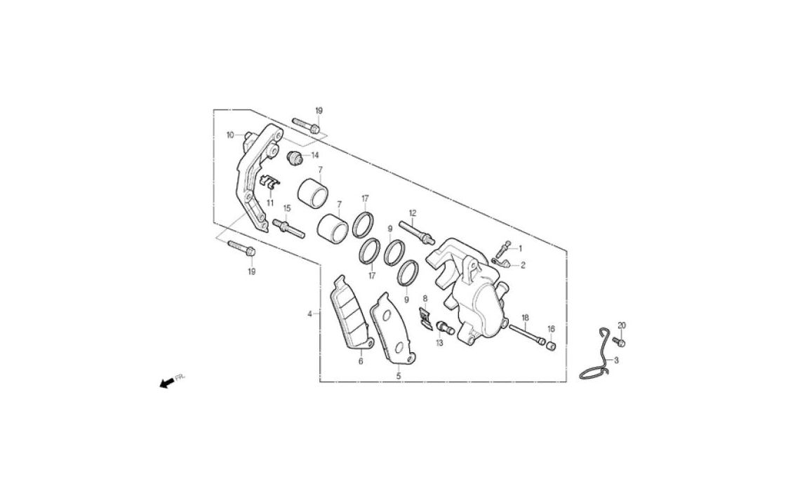 Delebilde FRONF BRAKE, CALIPER Daelim Daystar Alle 2004