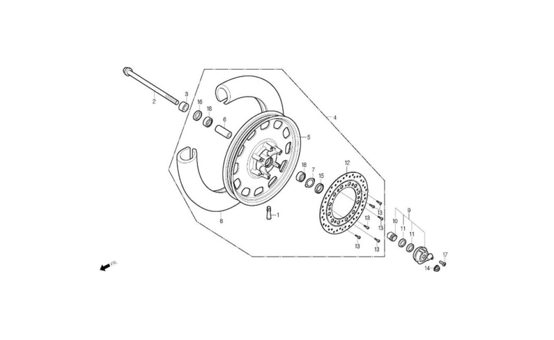 Delebilde FRONT WHEEL Daelim Daystar Alle 2004