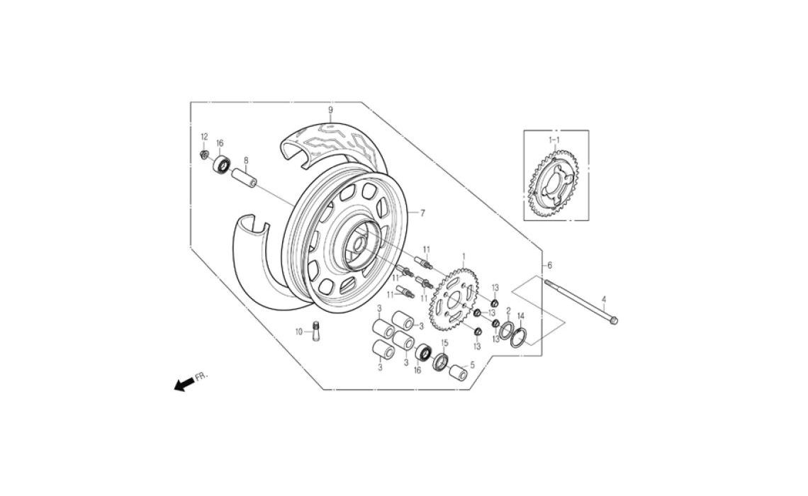 Delebilde REAR WHEEL Daelim Daystar Alle 2004