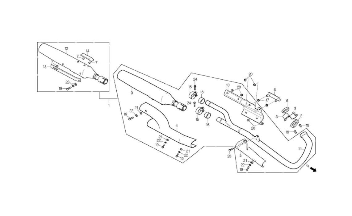 Delebilde EXHAUST MUFFLER Daelim Daystar Alle 2004