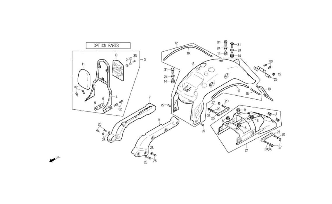 Delebilde GRAP RAIL, REAR FENDER Daelim Daystar Alle 2004