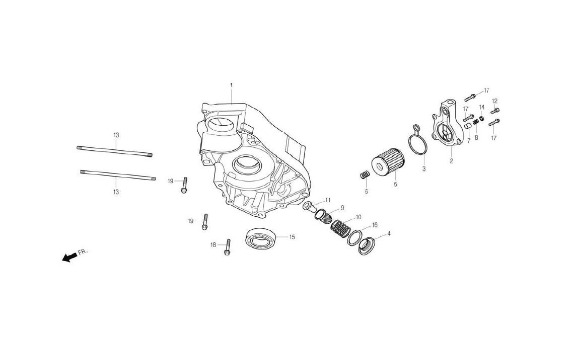 Delebilde RIGHT CRANK CASE Daelim NS 125 III Alle 2005
