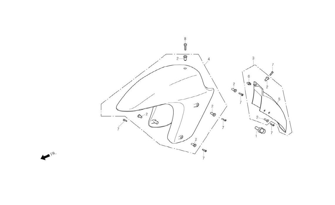 Delebilde FRONT FENDER Daelim NS 125 III Alle 2005