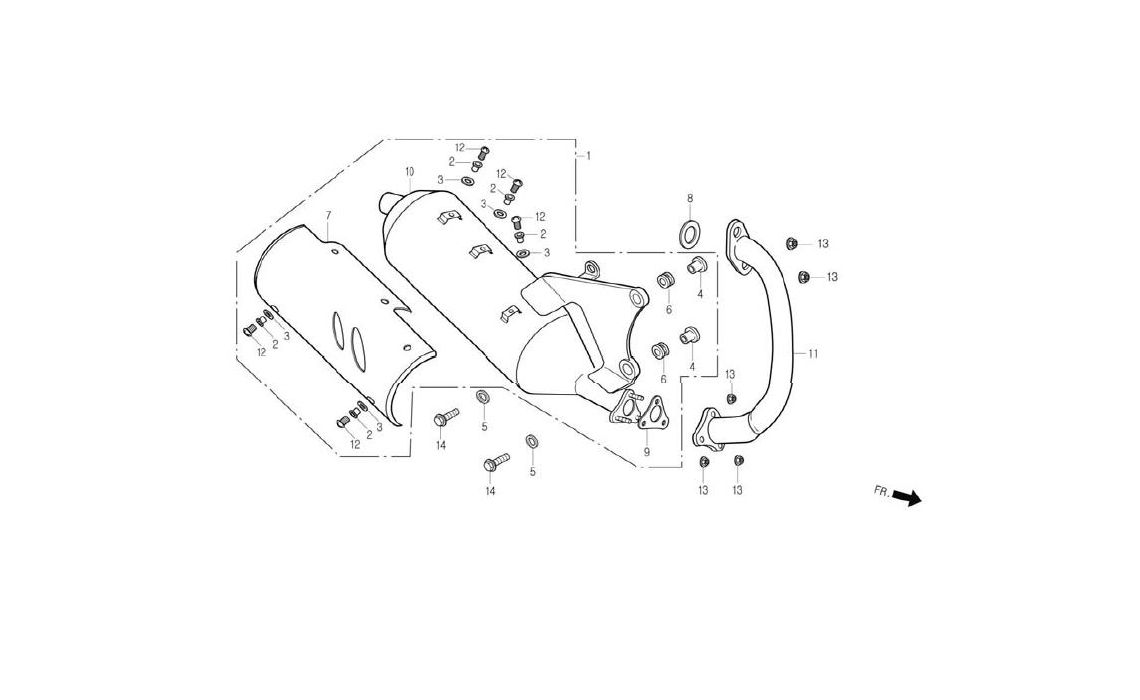 Delebilde EXHAUST MUFFLER 2 Daelim NS 125 III Alle 2005