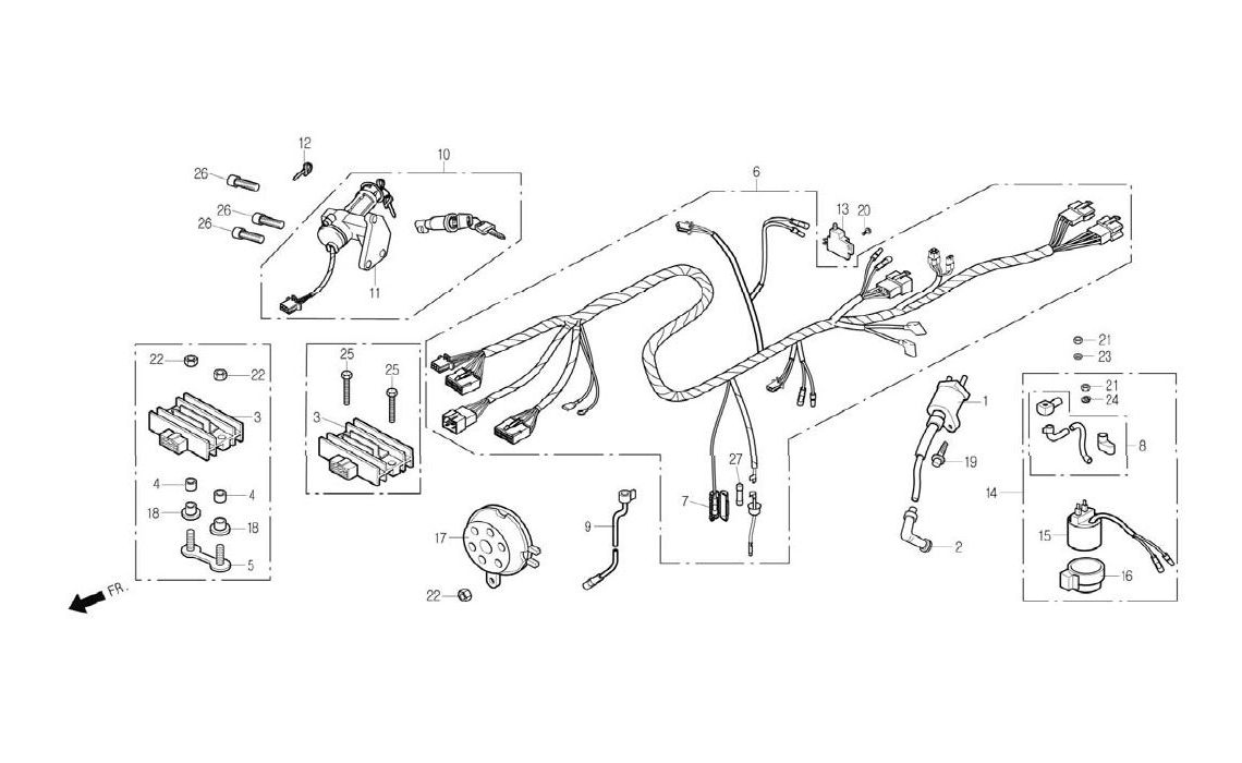 Delebilde WIRE HARNESS, IGNITION COIL 1 Daelim NS 125 III Alle 2005