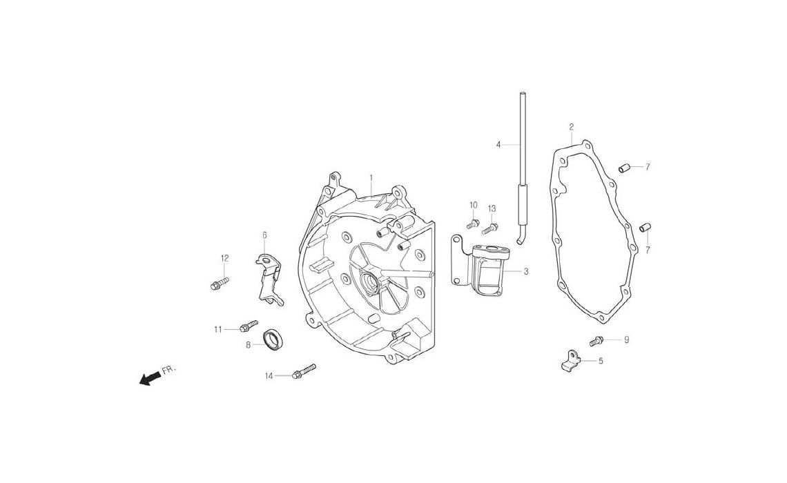 Delebilde RIGHT CRANK CASE COVER Daelim NS 125 III Alle 2005