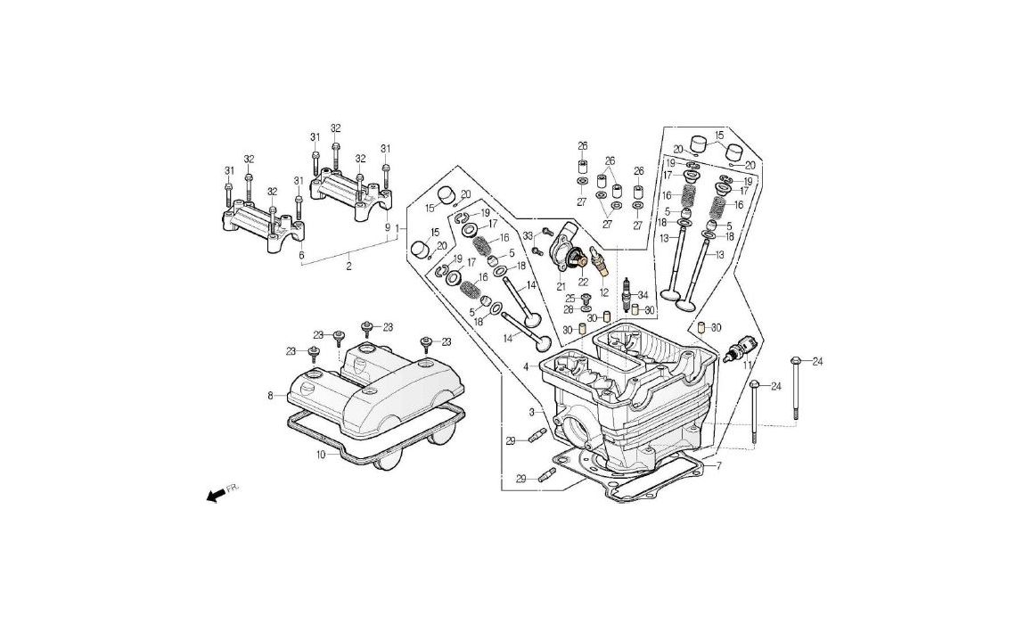 Delebilde CYLINDER HEAD Daelim Roadwin R Alle 2007