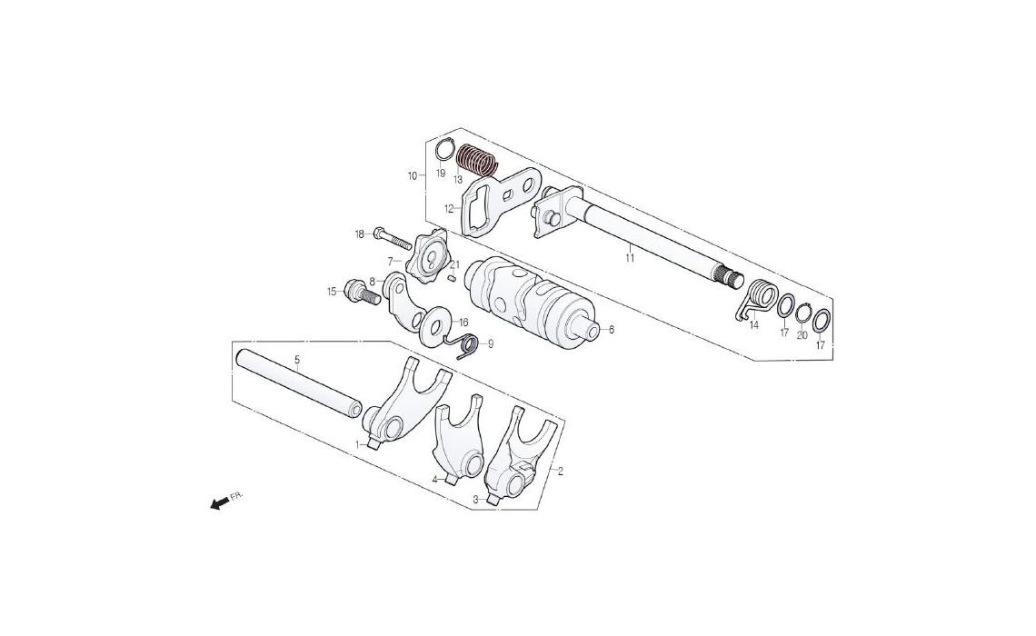 Delebilde SHIFT DRUM, SHIFT FORK Daelim Roadwin R Alle 2007
