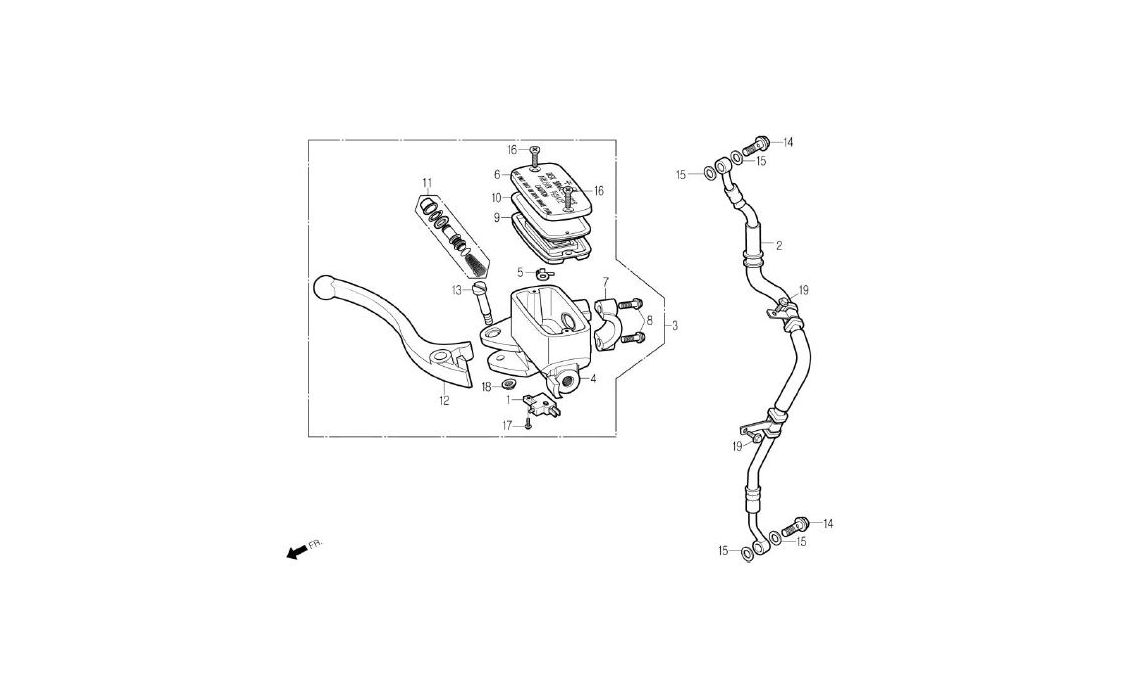 Delebilde FRONT BRAKE MASTE CYLINDER Daelim Roadwin R Alle 2007