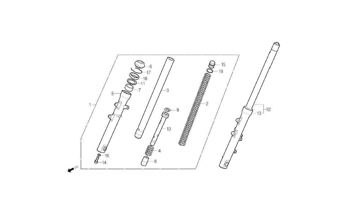 Delebilde FRONT FORK Daelim Roadwin R Alle 2007