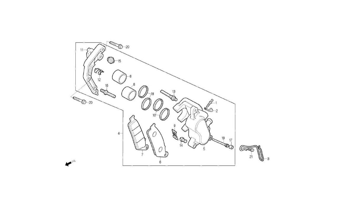 Delebilde FRONT BRAKE CALIPER Daelim Roadwin R Alle 2007
