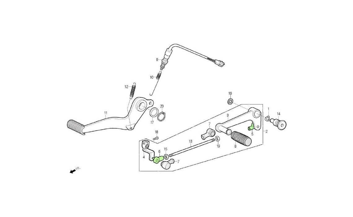 Delebilde BRAKE, CHANGE PEDAL Daelim Roadwin R Alle 2007