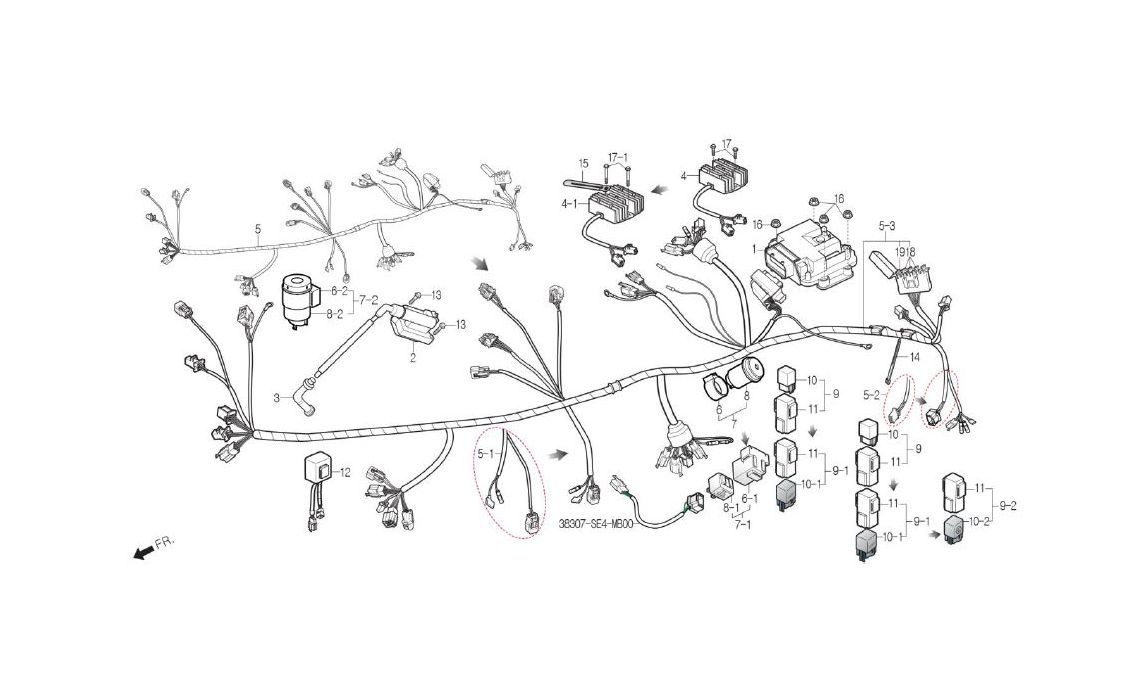 Delebilde WIRE HARNESS Daelim Roadwin R Alle 2007