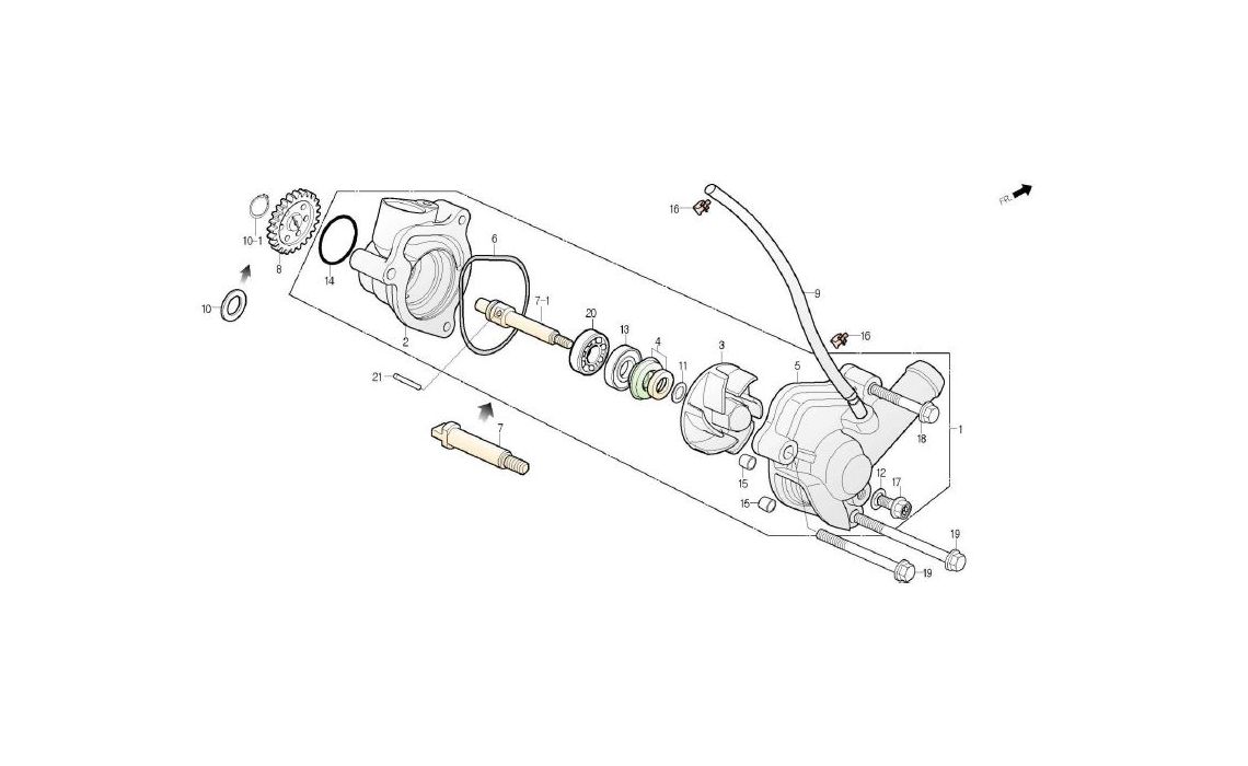 Delebilde WATER PUMP Daelim Roadwin R Alle 2007