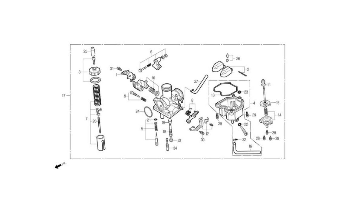 Delebilde CARBURETOR Daelim Roadwin Alle 2005