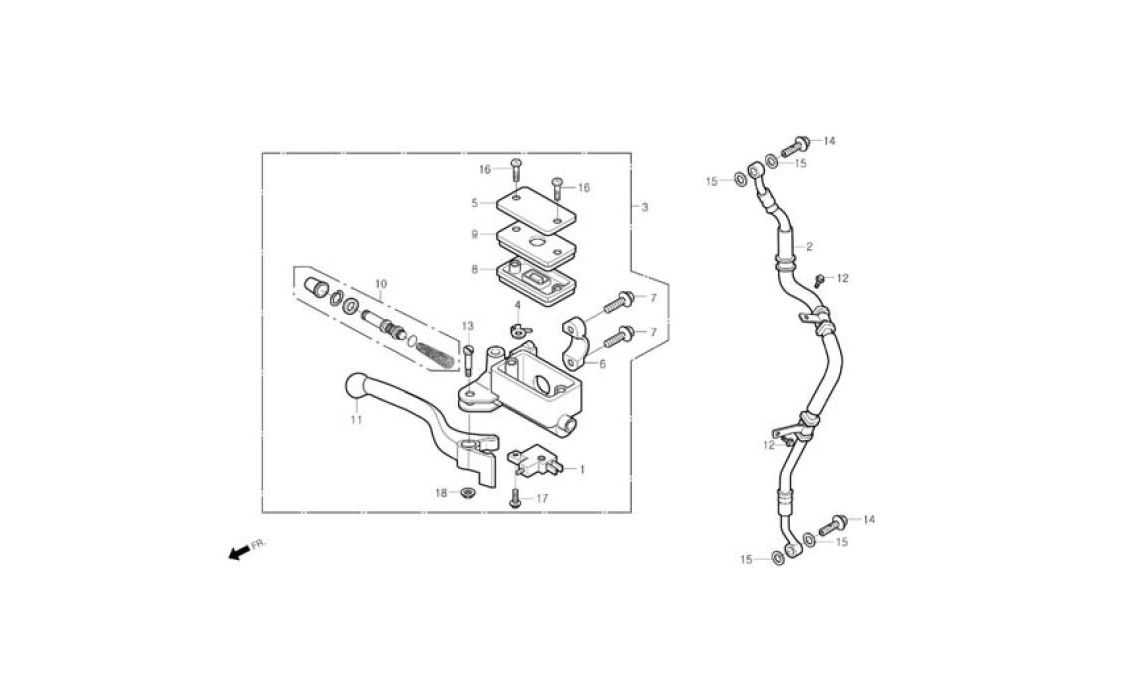 Delebilde FRONT BRAKE MASTER CYLINDER Daelim Roadwin Alle 2005