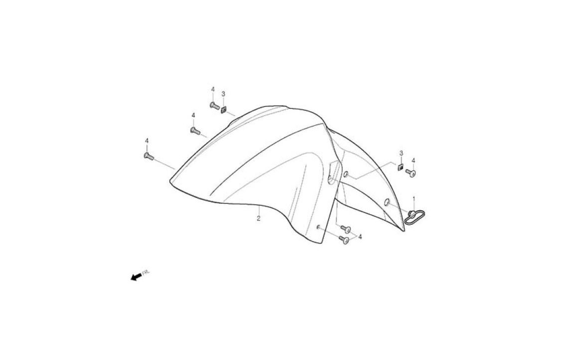 Delebilde FRONT FENDER Daelim Roadwin Alle 2005