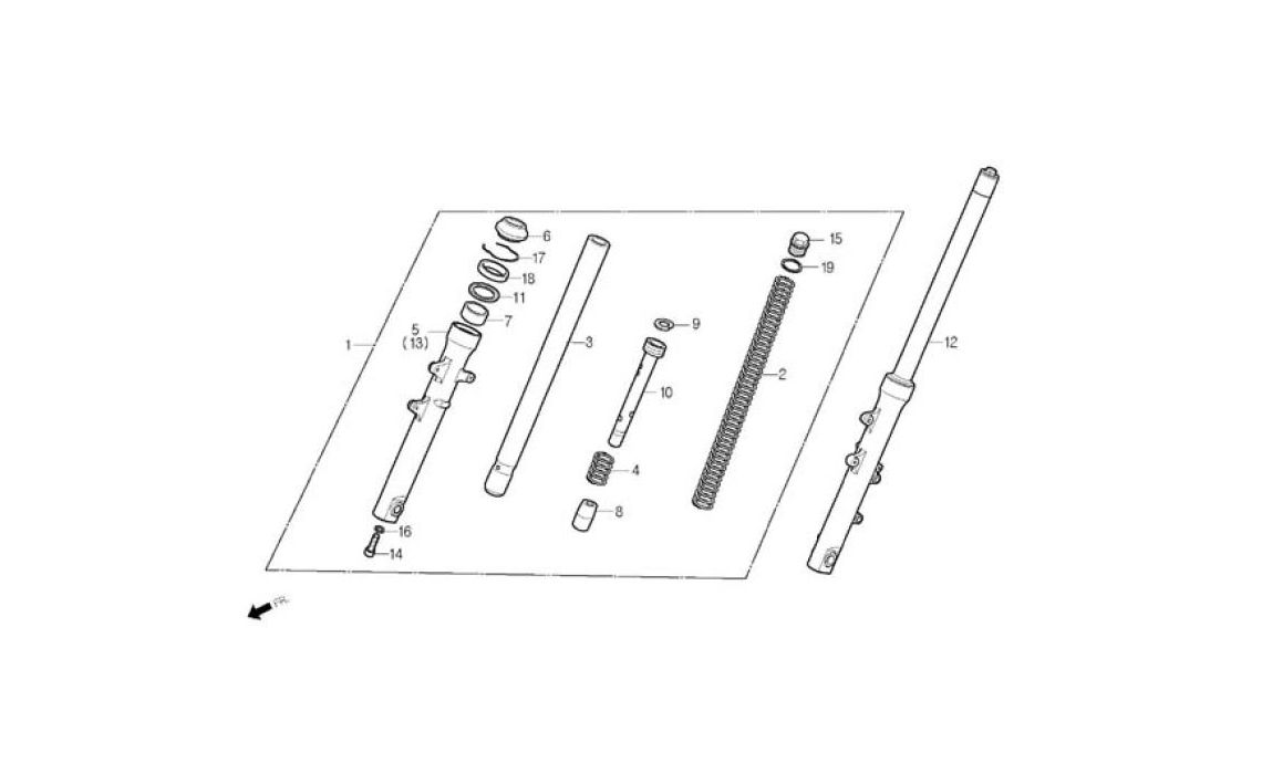 Delebilde FRONT FORK Daelim Roadwin Alle 2005