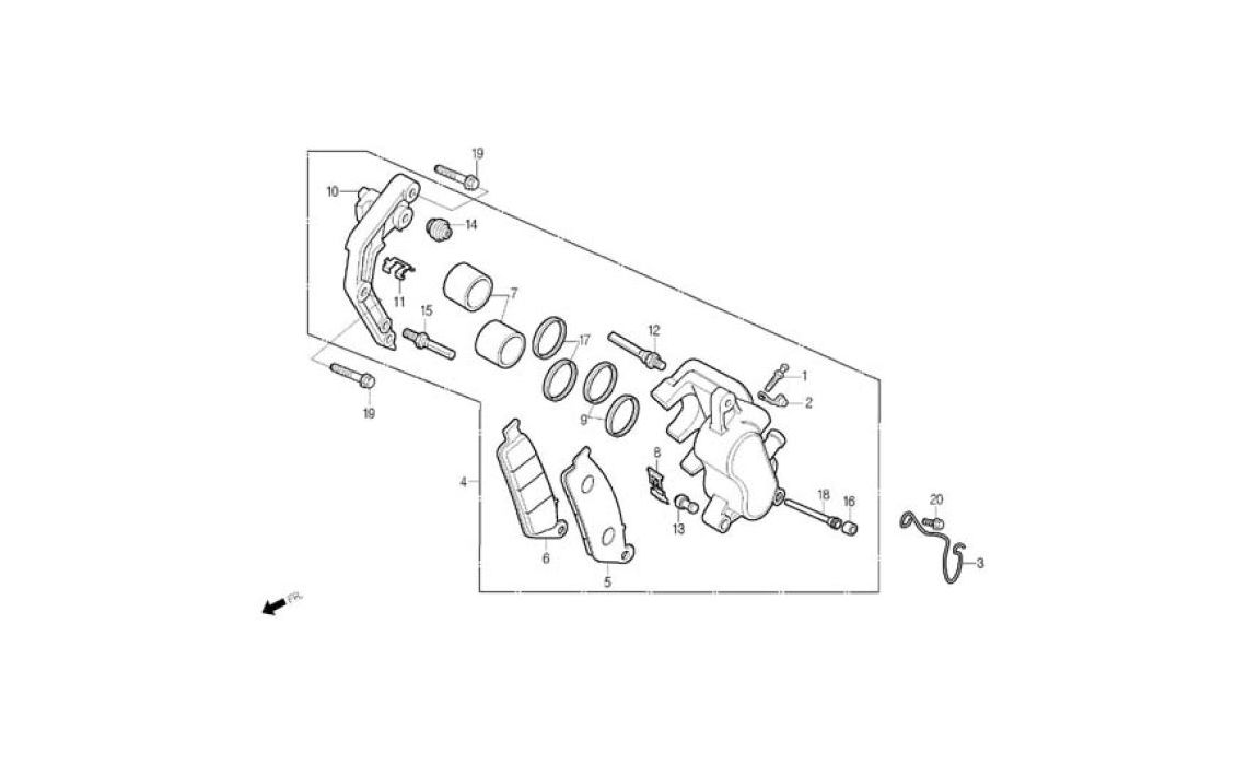 Delebilde FRONT BRAKE CALIPER Daelim Roadwin Alle 2005