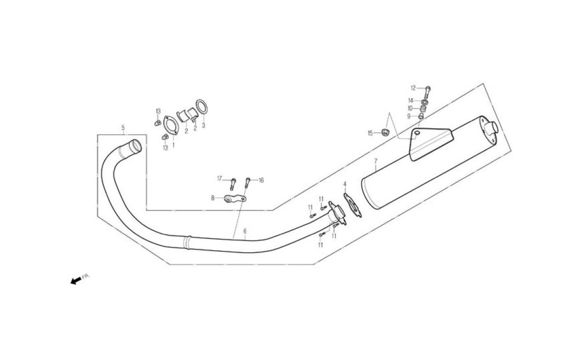Delebilde EXHAUST MUFFLER Daelim Roadwin Alle 2005
