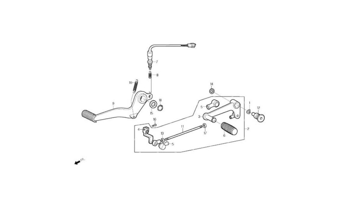 Delebilde BRAKE, CHANGE PEDAL, KICK STARTER ARM Daelim Roadwin Alle 2005