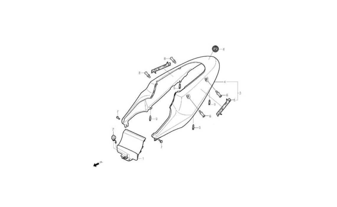 Delebilde REAR COWL Daelim Roadwin Alle 2005