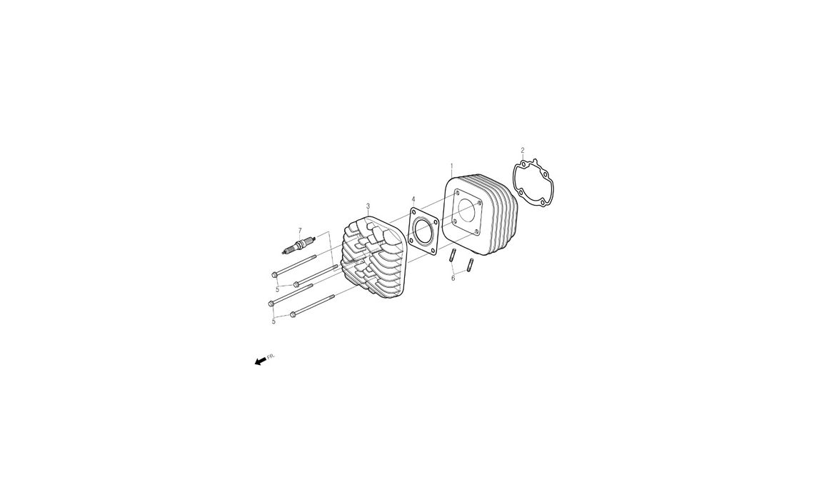 Delebilde CYLINDER, CYLINDER HEAD Daelim S-Five Alle 2004