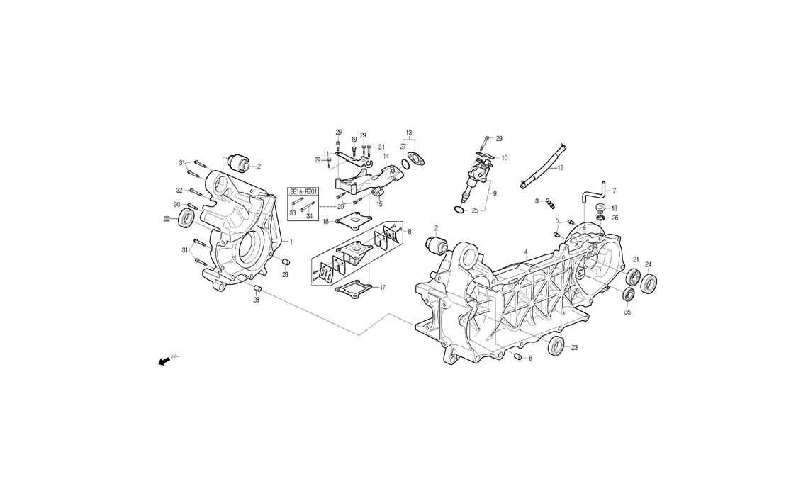 Delebilde CRANK CASE, OIL PUMP Daelim S-Five Alle 2004