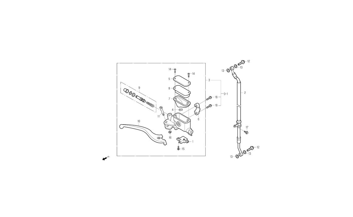 Delebilde FRONT BRAKE MASTER CYLINDER Daelim S-Five Alle 2004