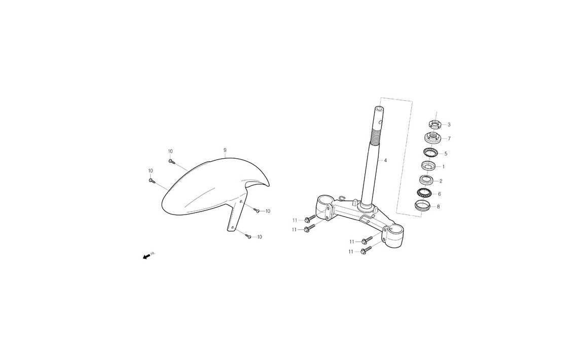 Delebilde FRONT FENDER, STEERING STEM Daelim S-Five Alle 2004