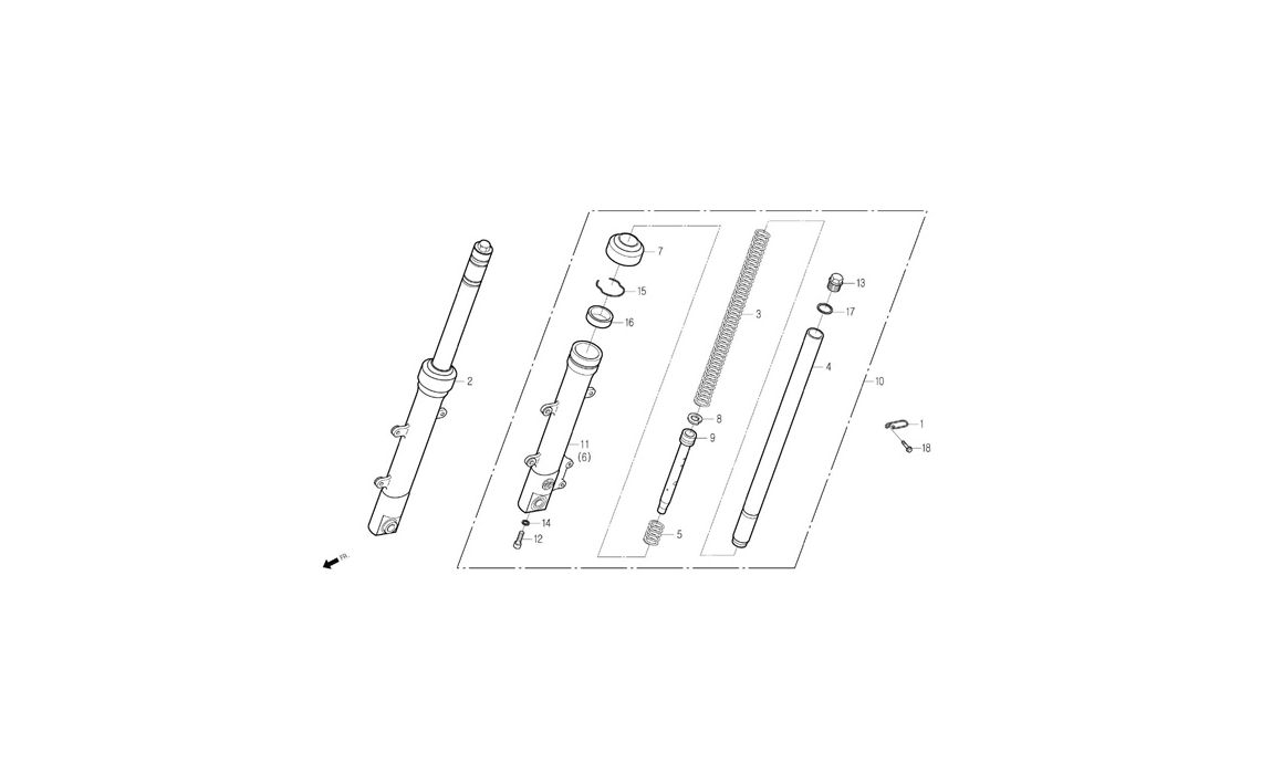 Delebilde FRONT FORK Daelim S-Five Alle 2004