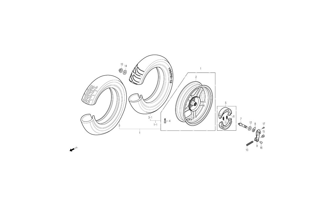 Delebilde REAR WHEEL Daelim S-Five Alle 2004