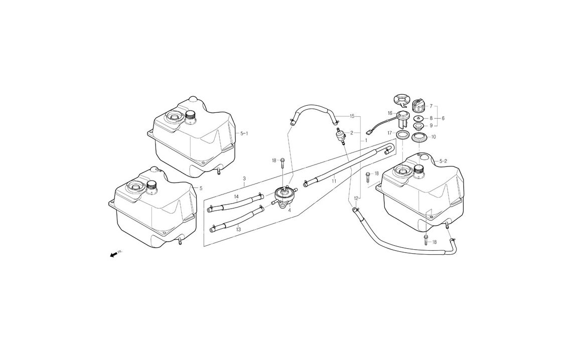 Delebilde FUEL TANK Daelim S-Five Alle 2004